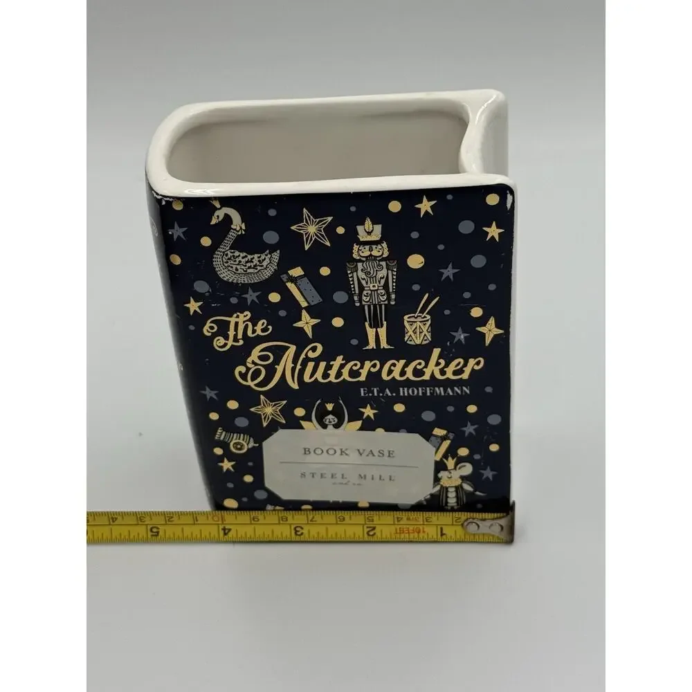 Steel Mill & Co Original Nutcracker Ceramic Small Book-Shaped Decorative Vase